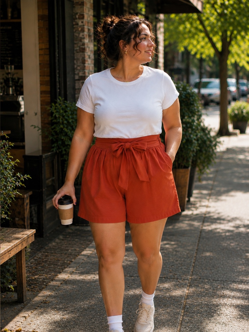 NWT Shorts Cider High Rise Tie-Belt | Plus Size 4XL